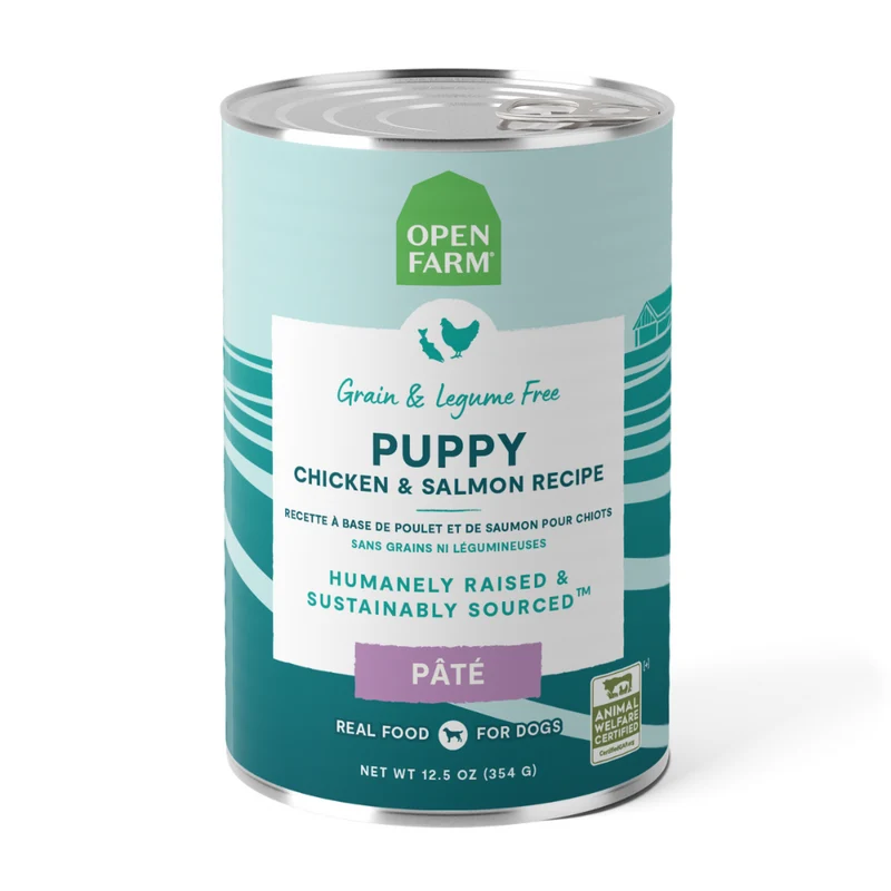 Open Farm Puppy Recipe Chicken & Salmon Wet Dog Food In Can 354G