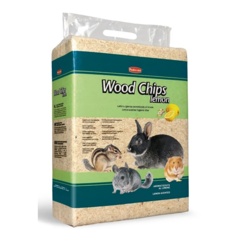 Padovan Lemon Scented Wood Chips Hygienic Litter For Small Pets 4Kg