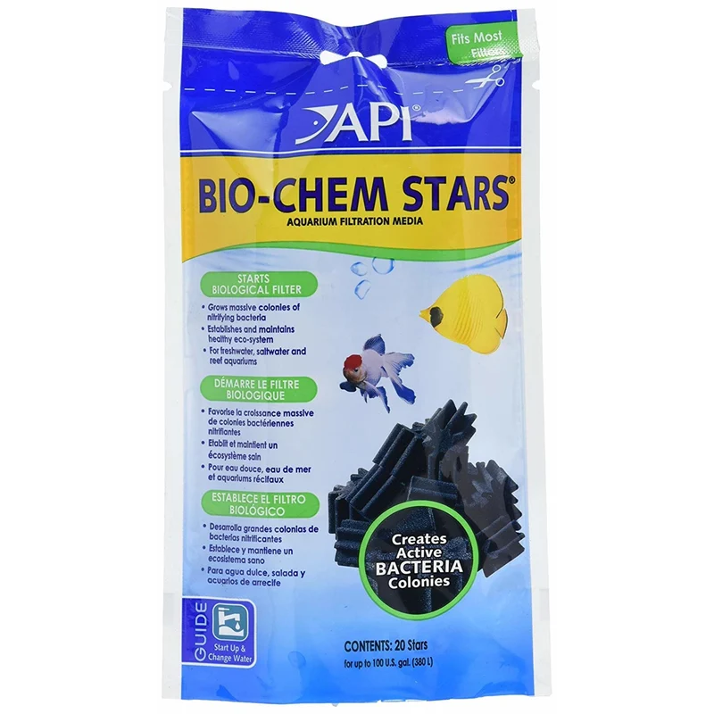 API Bio-Chem Stars Pouch - Aquarium Biological Filtration Media 20pcs