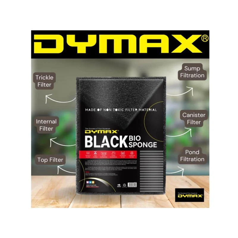 Dymax Black Bio Sponge Aquarium Filter Media 60X45X5cm