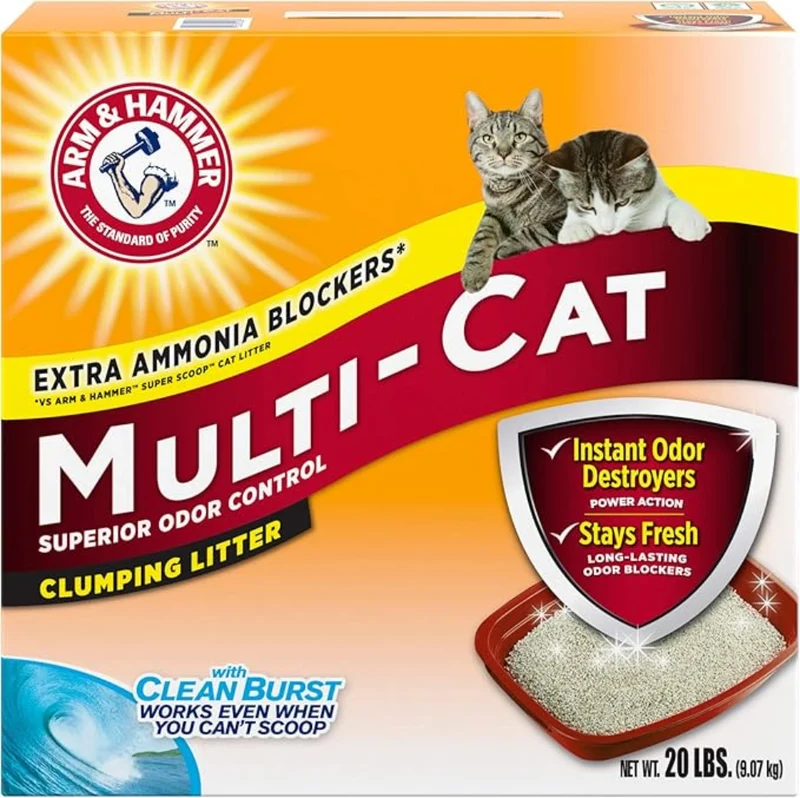 Arm&Hammer Multi-Cat Hard Clumping Cat Litter 9.07Kg
