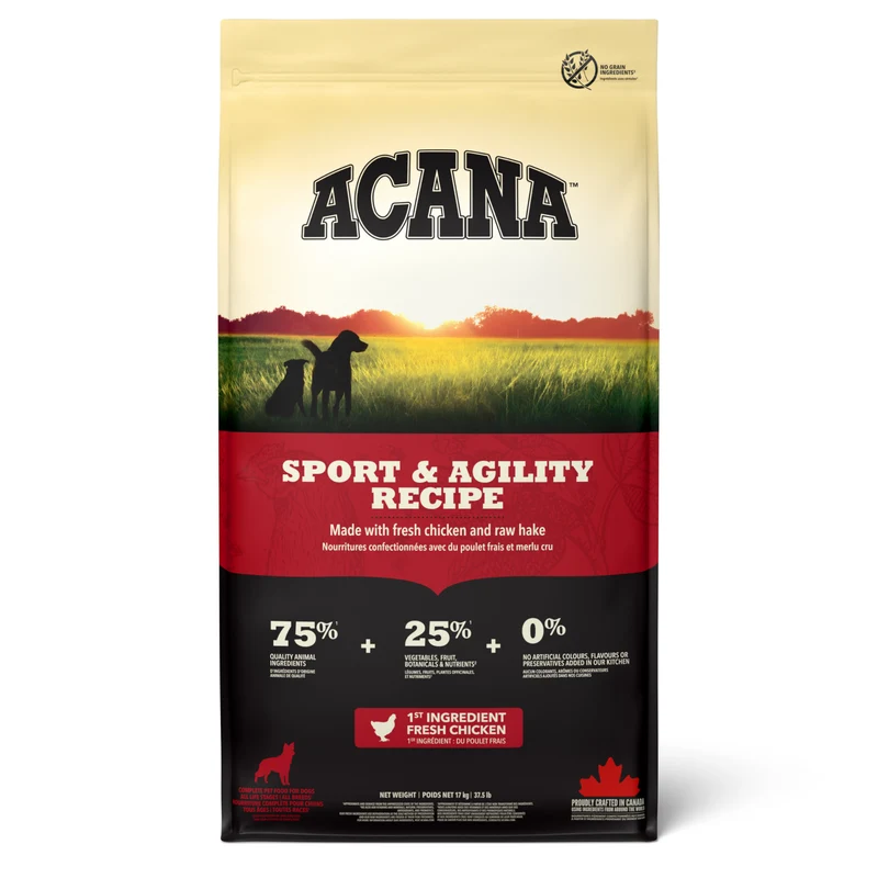 Acana Sports & Agility Recipe Adult Dry Dog Food 17KG
