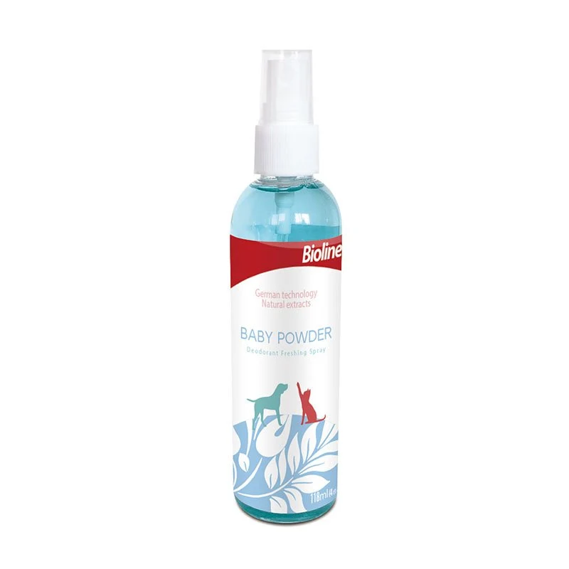 Bioline Baby Powder Deodorizing Spray For Dogs & Cats 118ml