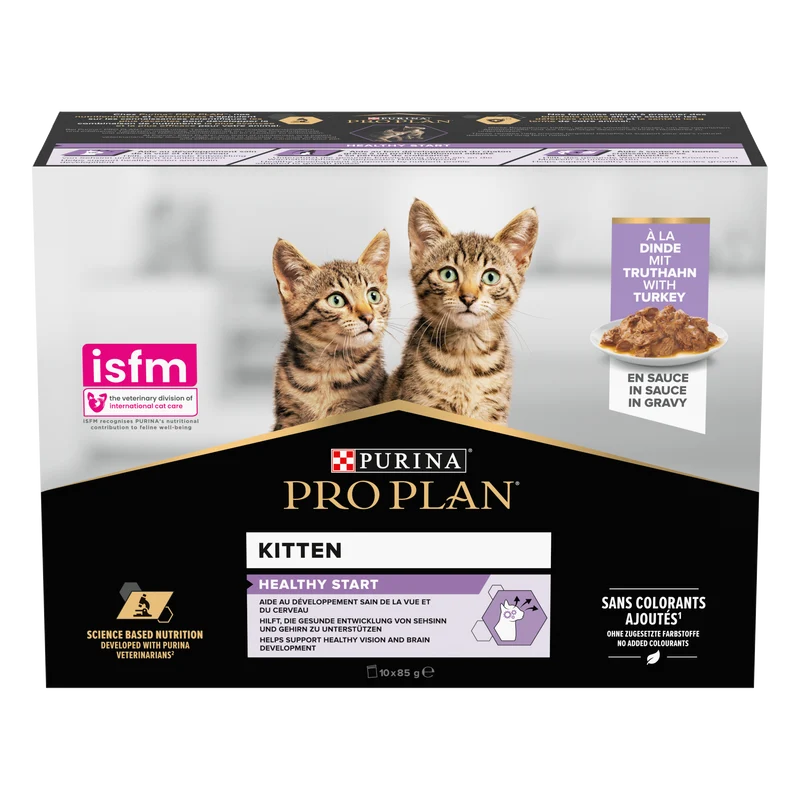 PURINA Pro Plan Turkey In Gravy Multipack Kitten Wet Cat Food 10X85G
