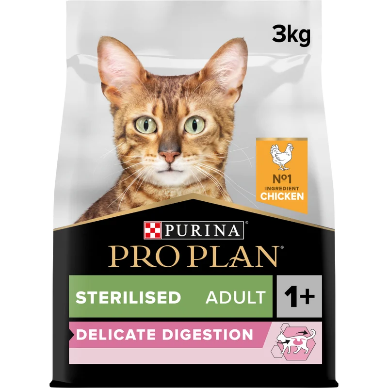 PURINA Pro Plan Sterilised Delicate Digestion With Chicken Adult Dry Cat Food 3KG