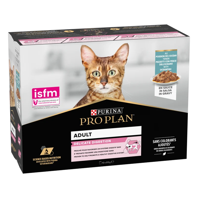 PURINA Pro Plan Delicate Oceanfish In Gravy Multipack Adult Wet Cat Food 10X85G