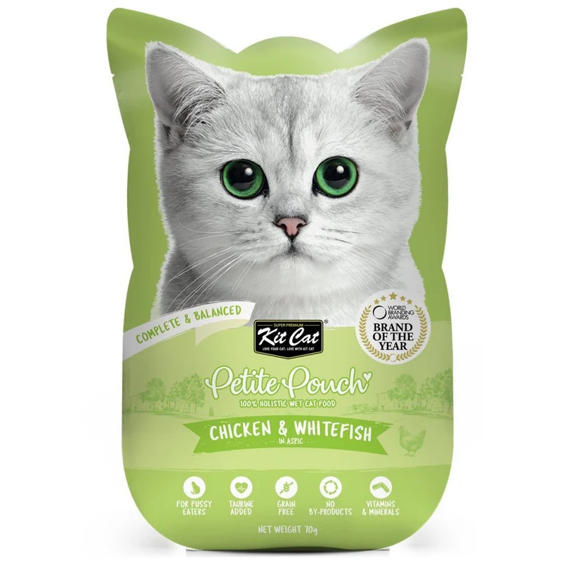 Kit Cat Petite Pouch - Chicken & Whitefish In Aspic Wet Cat Food 70G