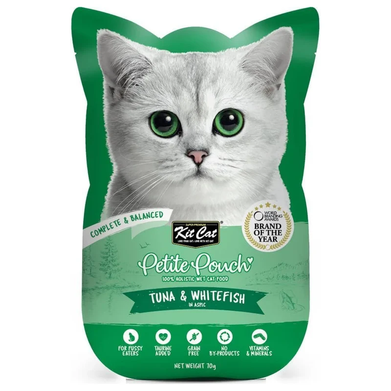 Kit Cat Petite Pouch - Tuna & Whitefish In Aspic Wet Cat Food 70G