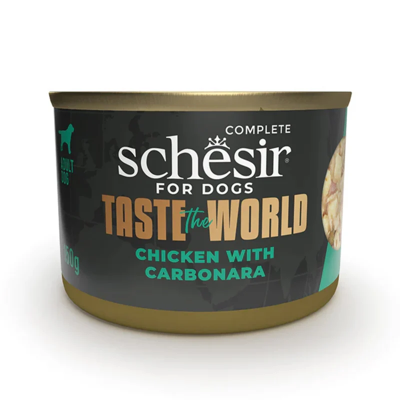 Schesir Taste The World Wholefood Chicken With Carbonara In Broth Wet Dog Food 150G