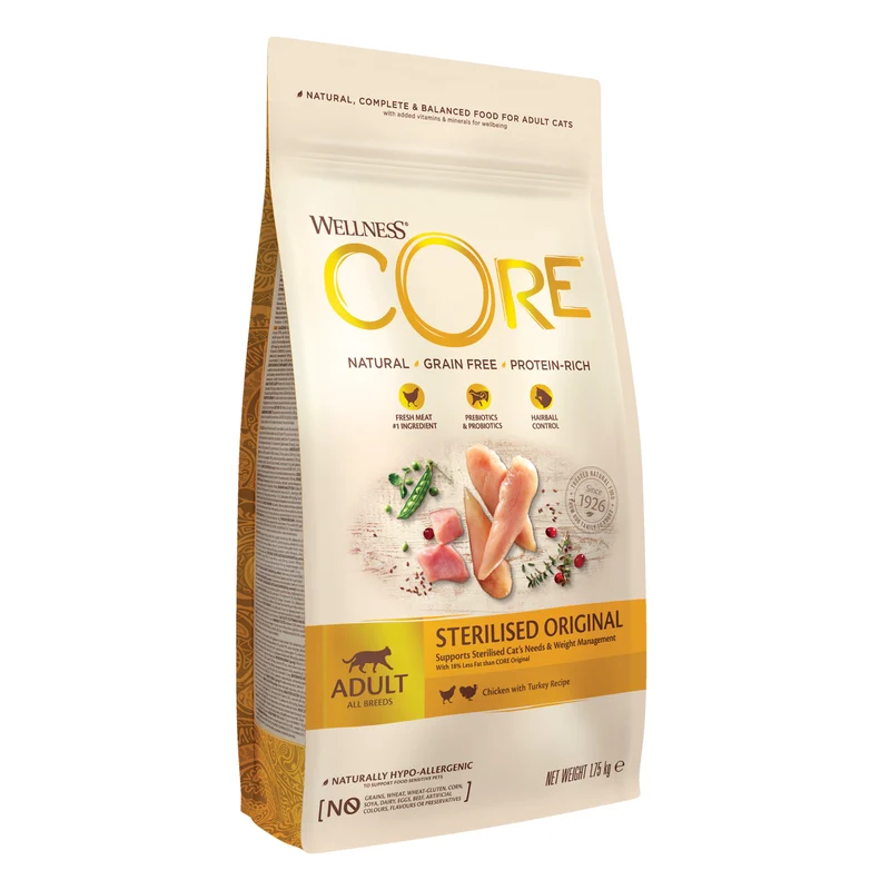 Wellness Core Sterilised Original With Chicken & Turkey Adult Dry Cat Food 1.75KG