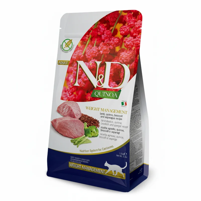 Farmina N&D Quinoa With Lamb For Weight Management Adult Dry Cat Food 1.5KG