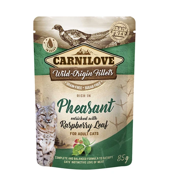 Carnilove Pheasant Enriched with Raspberry Leaves for Adult Cats Wet Food 85G