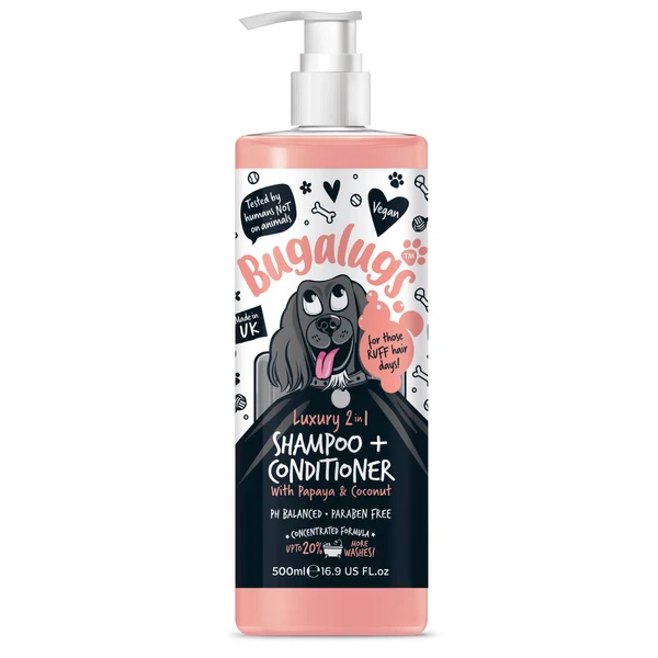 Bugalugs 2-in-1 Dog Shampoo & Conditioner - Papaya & Coconut 500ML