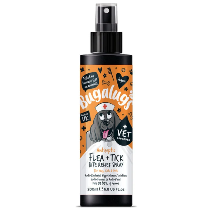 Bugalugs Antiseptic Flea & Tick Bite Relief Spray for Pets 200ML