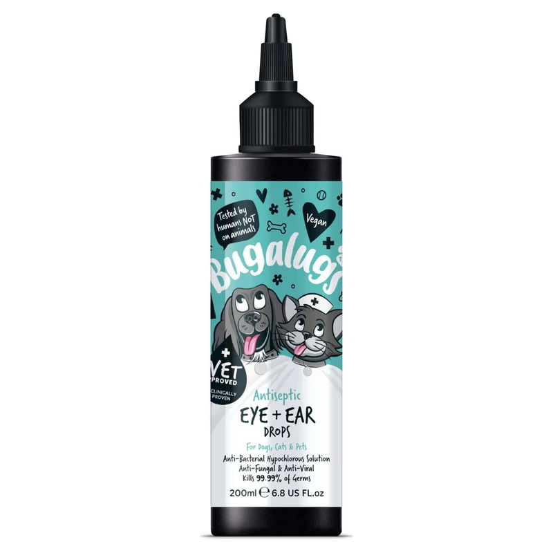 Bugalugs Antiseptic Ear & Eye Drops for Pets 200ML