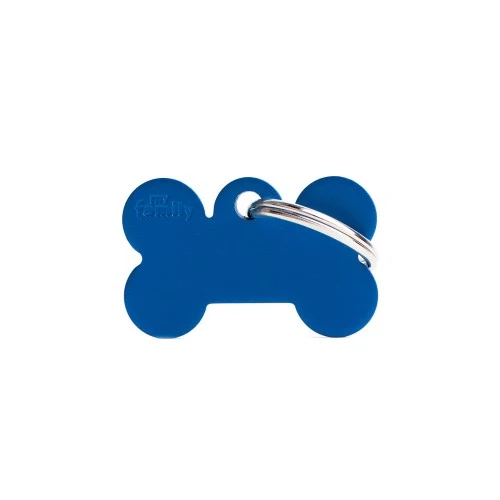 My Family Basic Aluminum Bone ID Tag - BLUE/XL