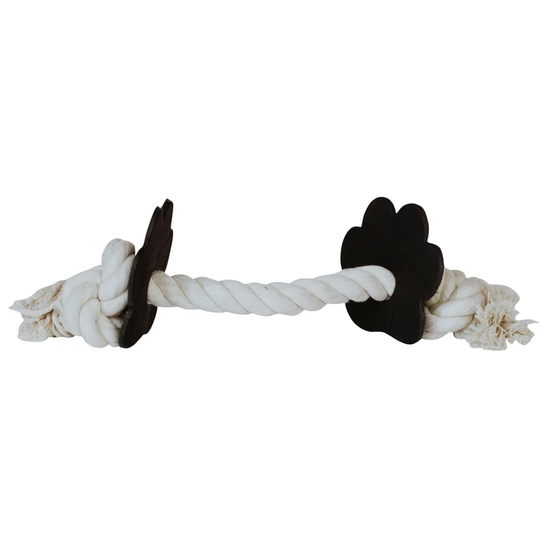 Huntlea Rope 2 Knot with Paw Leather Dog Toy - LARGE