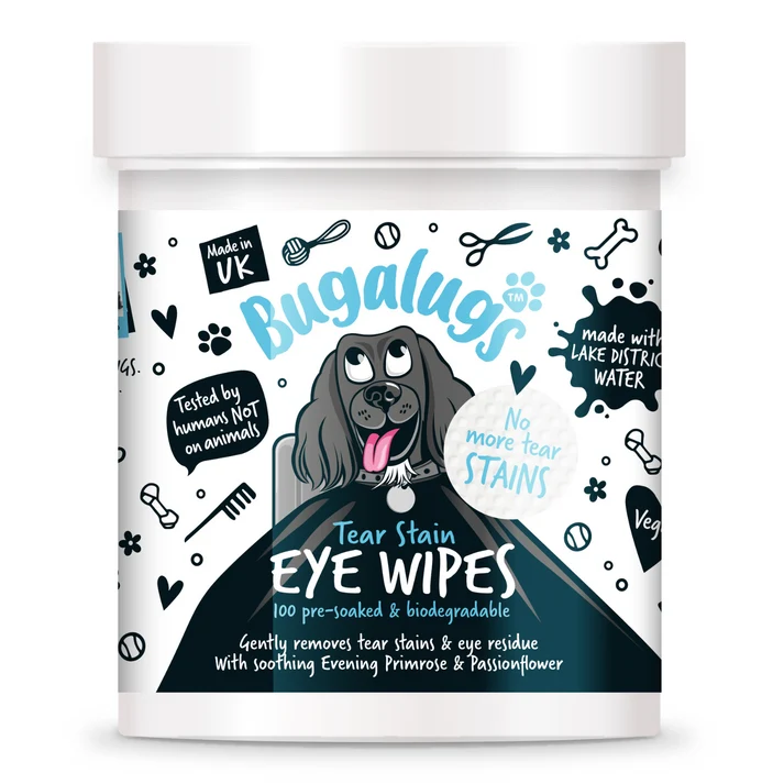 Bugalugs Tear Stain Biodegradable Eye Wipes for Dogs & Cats 100WIPES