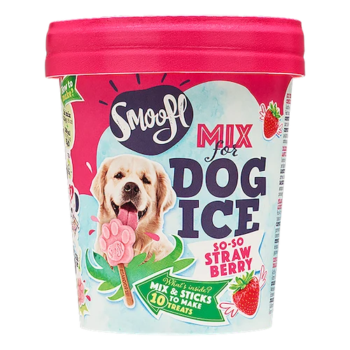 Smoofl Strawberry Mix for Dog Ice with 10pcs Chew Sticks - 105G