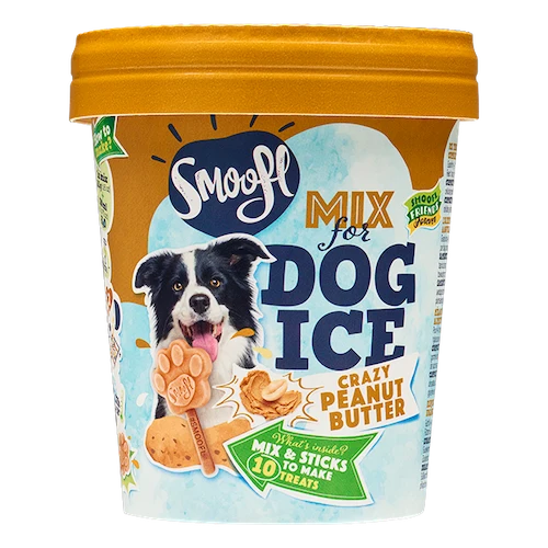 Smoofl Peanut Butter Mix for Dog Ice with 10pcs Chew Sticks - 105G