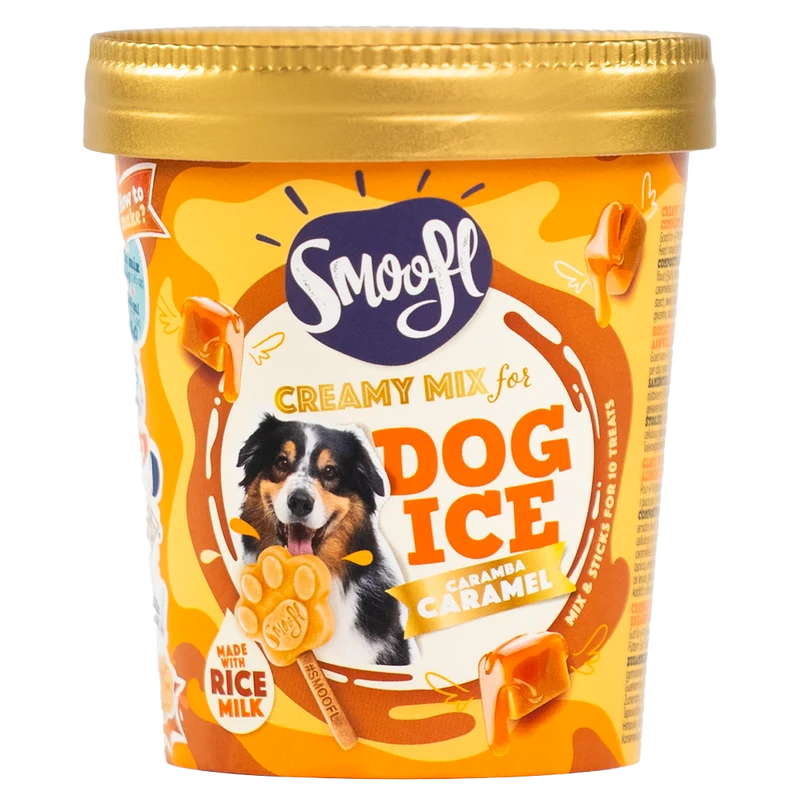 Smoofl Creamy Caramel Mix for Dog Ice with 10pcs Chew Sticks - 105G