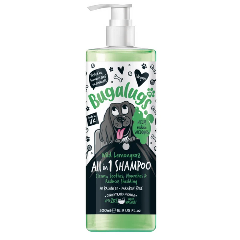 Bugalugs All-in-1 Wild Lemongrass Dog Shampoo With Shed Control 500ML