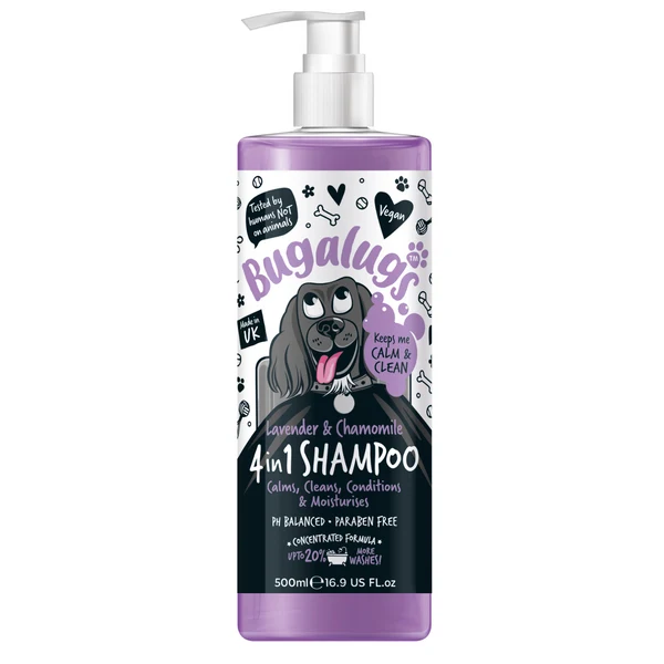 Bugalugs 4-in-1 Dog Calming Shampoo - Lavender & Chamomile 500ML