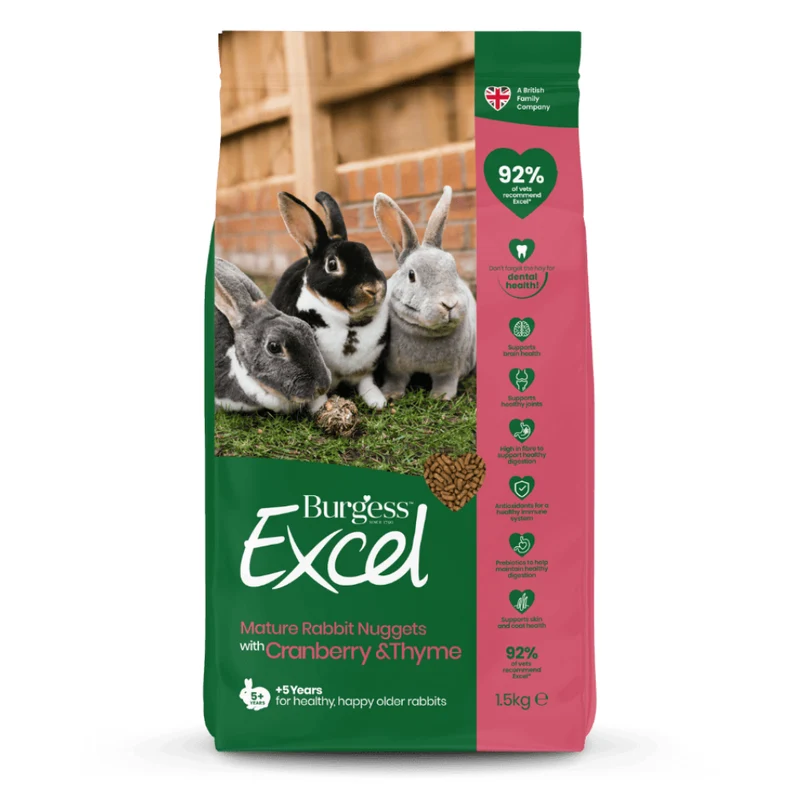 Burgess Excel Nuggets With Cranberry & Thyme For Mature Rabbit 1.5KG
