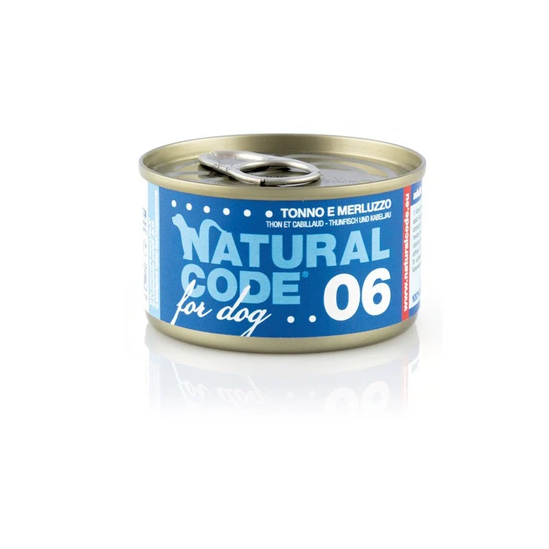 Natural Code 06 Tuna & Codfish Cooking Water Wet Dog Food - 90G