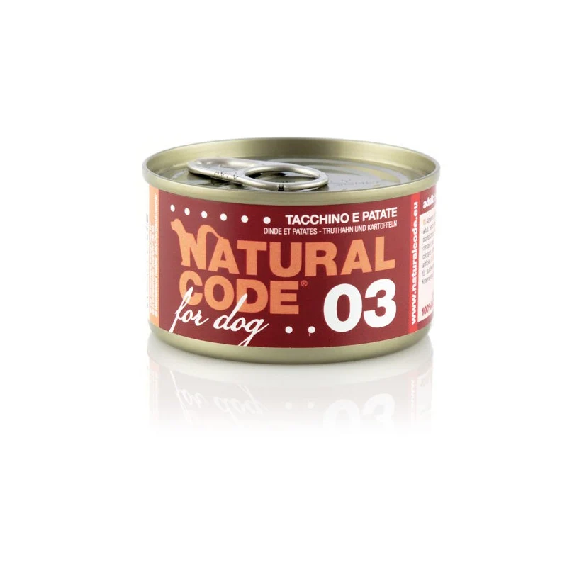 Natural Code 03 Turkey & Potatoes Cooking Water Wet Dog Food - 90G