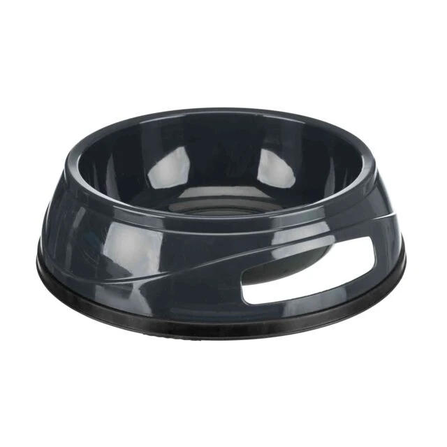 Trixie Basic Plastic Bowl with Non-Slip Base for Dogs - GREY/750ML