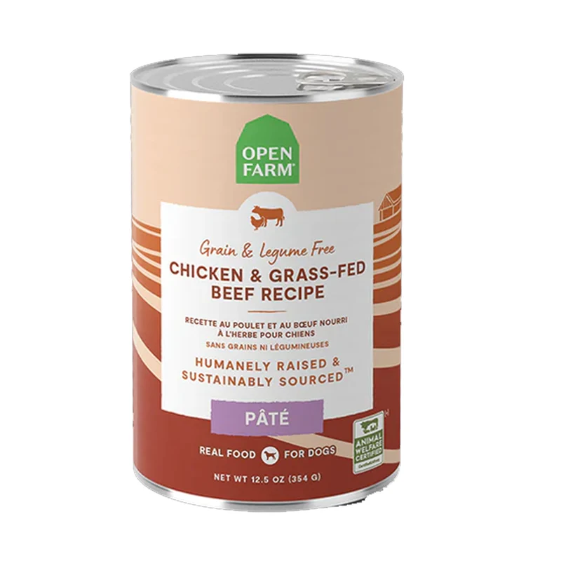 Open Farm Chicken & Grass Fed Beef Pate Wet Dog Food 354G