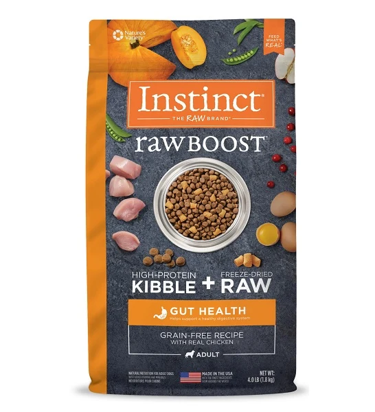 Instinct Raw Boost Kibble Chicken Gut Health Dog Dry Food 18lbs