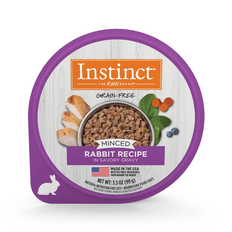 Instinct Minced Cups Real Rabbit Recipe Wet Cat Food