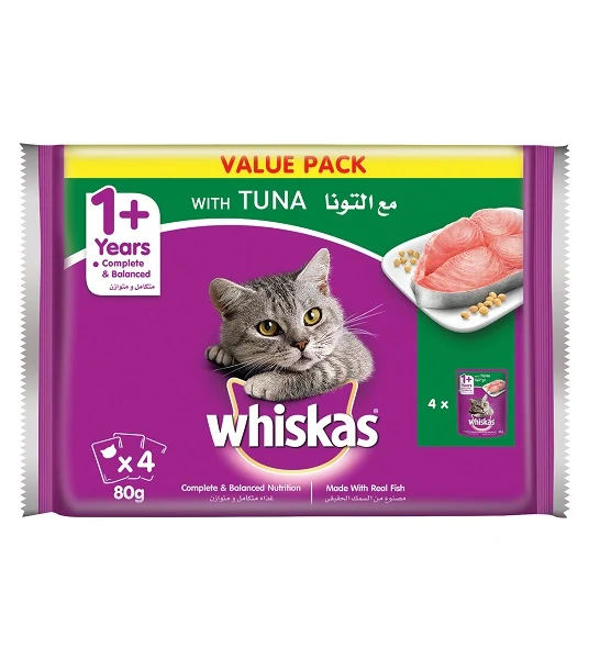 Whiskas Tuna Wet Cat Food In Jelly 1 Year+ 4X80G