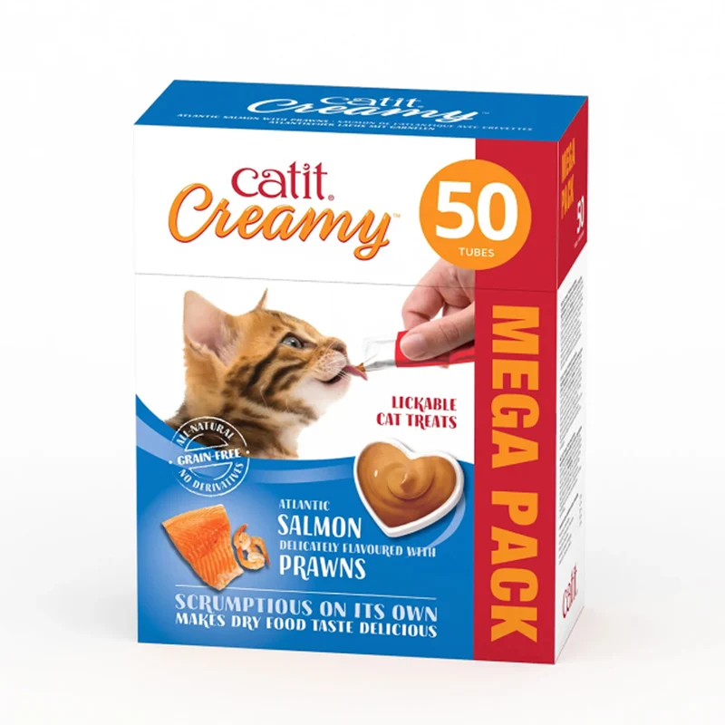 Catit Creamy Treats Mega Pack Salmon with Prawn Cat Treats 50x10g