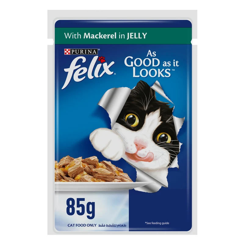PURINA Felix as Good as it Looks Mackerel in Jelly Pouch Wet Cat Food 85G