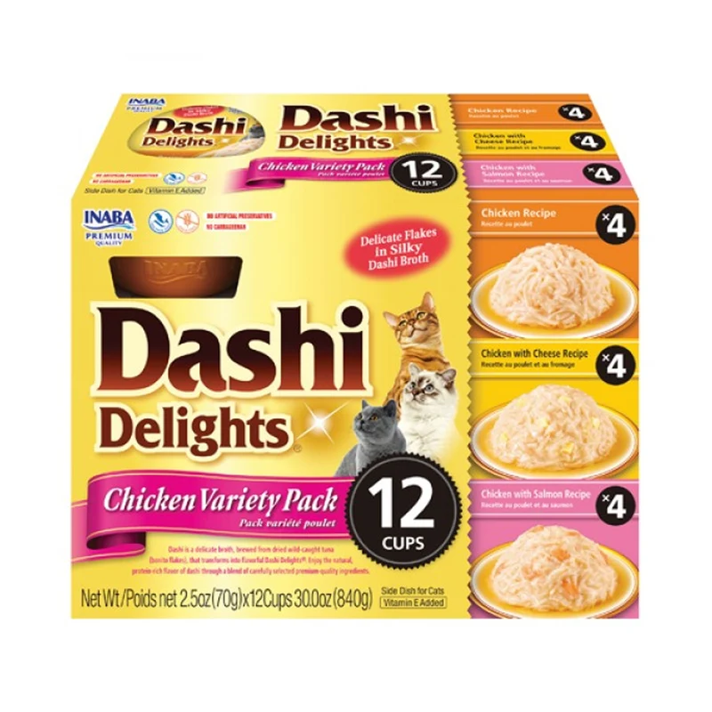 Inaba Dashi Delights Chicken Variety Wet Cat Food 12x70g