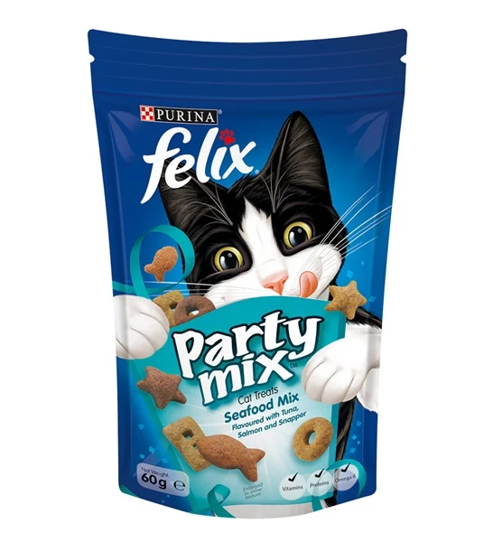 PURINA Felix Party Mix Seafood Mix Cat Treats 60G