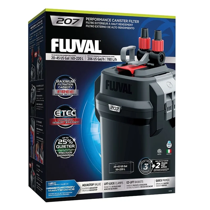 Fluval Aquarium 207 Canister Filter 20-45 US Gal / 60-220 L