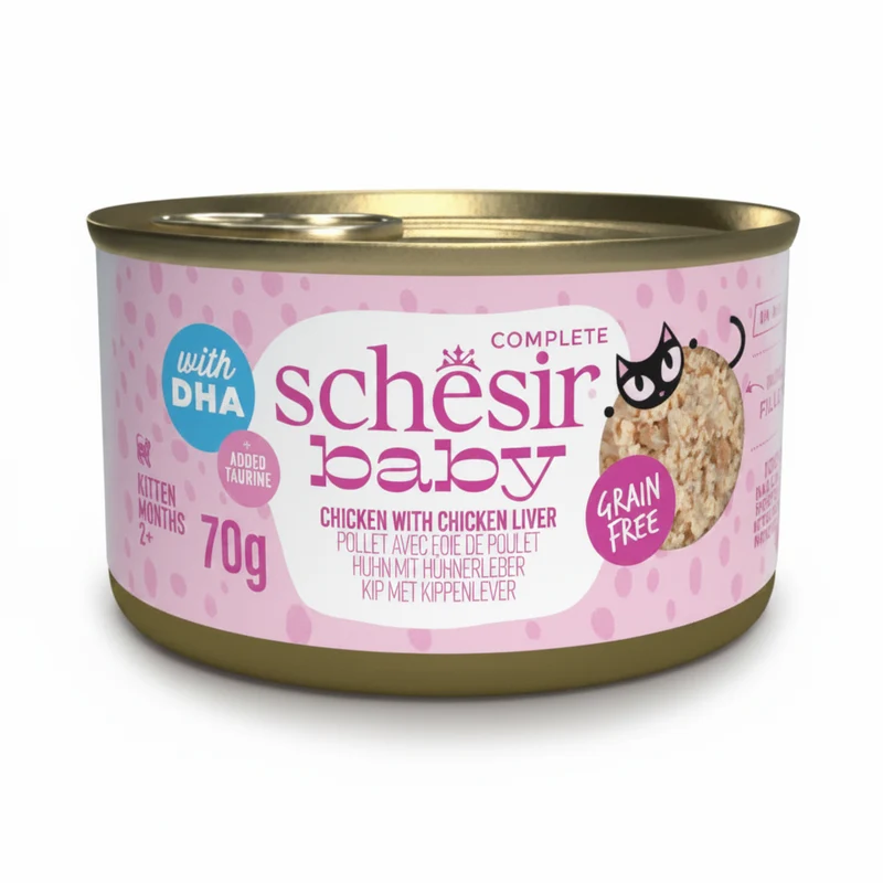 Schesir Baby Wholefood Chicken With Chicken Liver Kitten Wet Cat Food In Broth 70G