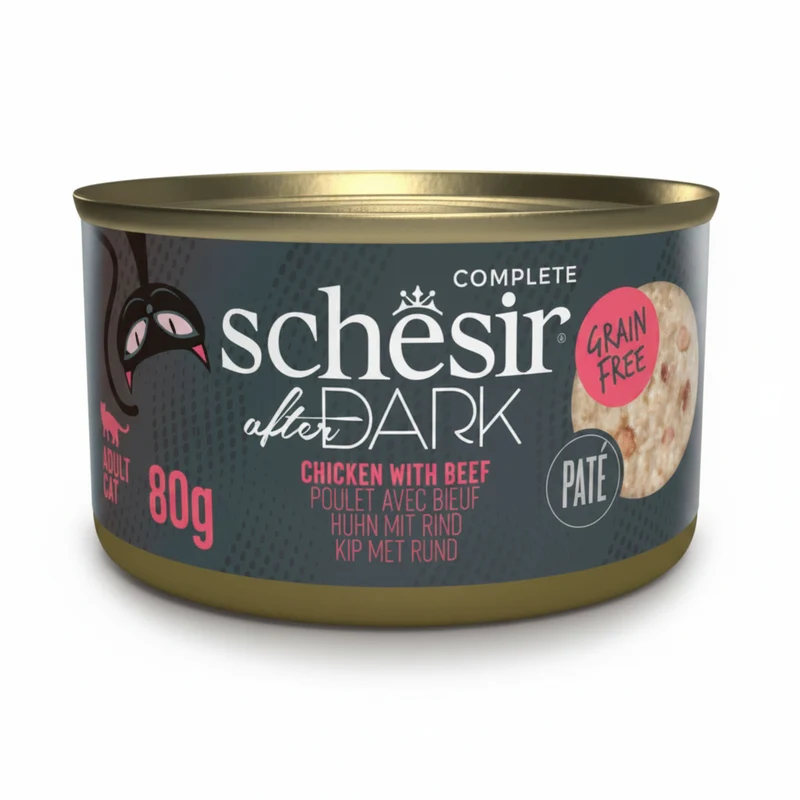 Schesir After Dark Complete Chicken With Beef Wet Cat Food In Pate 80G