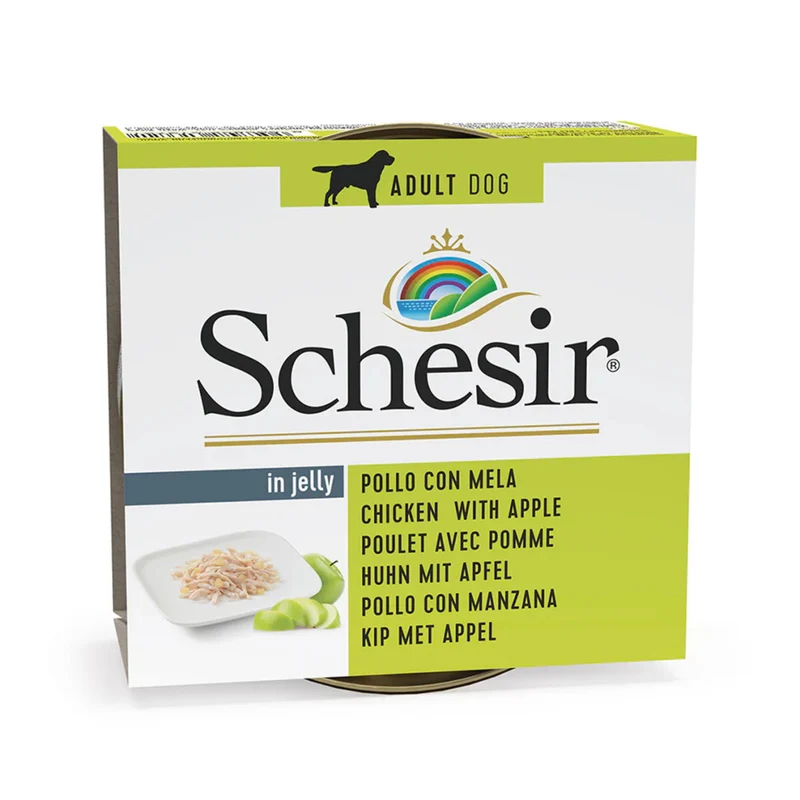 Schesir Chicken Fillets With Apple Adult Wet Dog Food In Jelly 150G