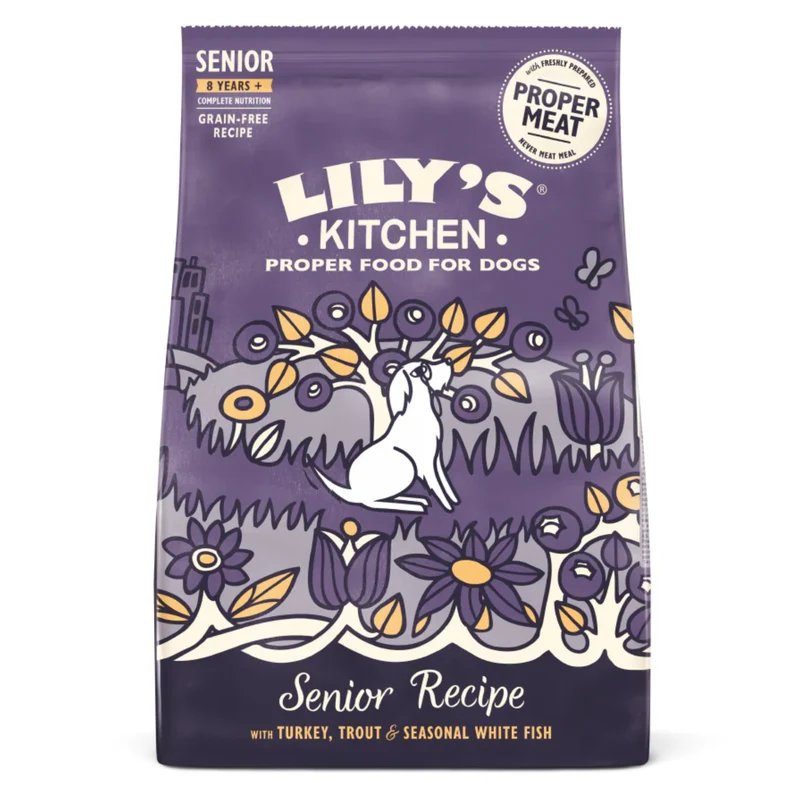 Lily's Kitchen Adult 8+ Senior Recipe Turkey, Trout and Seasonal White Fish Dry Dog Food