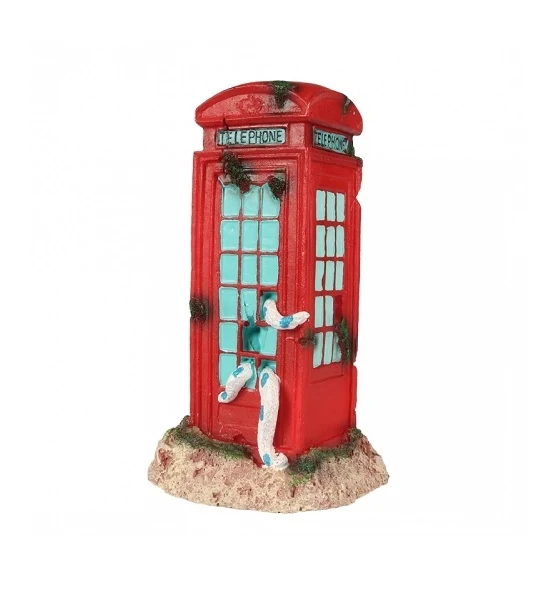Aqua D'Ella Red Phone Booth 1 Ornament for Aquariums 9.5x9.5x17.5cm