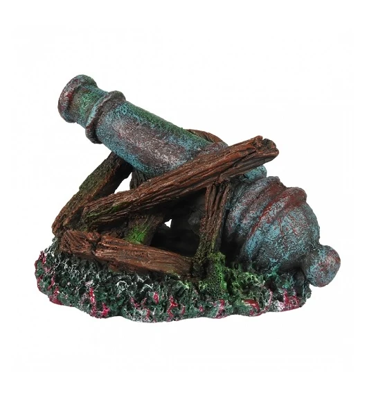 Aqua D'Ella Broken Canon Ornament for Aquariums 16.5x12.5x10.5cm