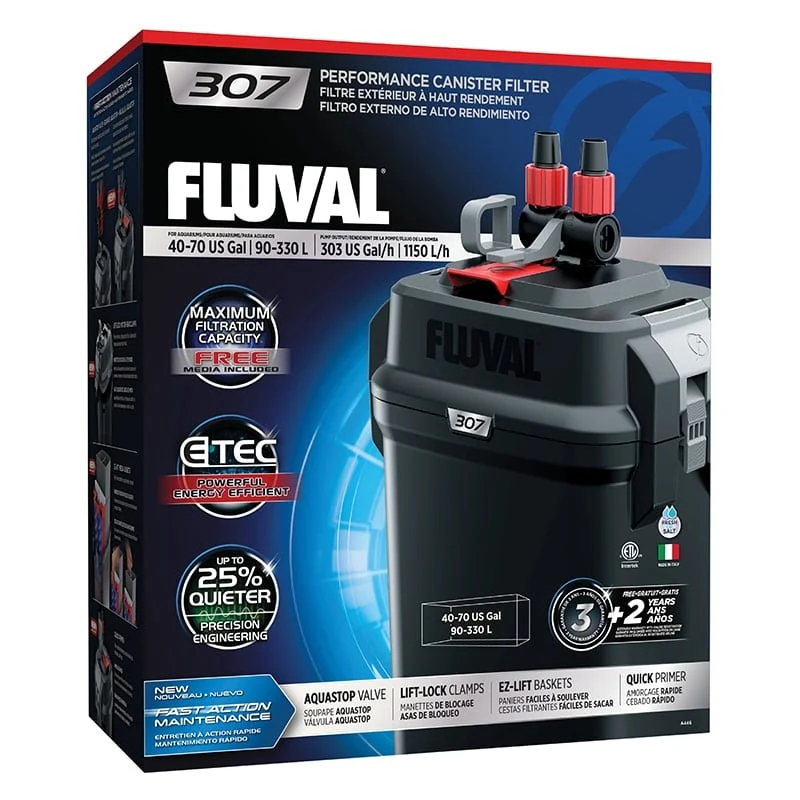 Fluval Aquarium 307 Canister Filter 40-70 US Gal / 90-330 L