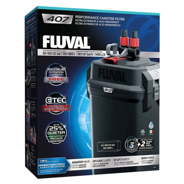 Fluval Aquarium 407 Canister Filter 50-100 US Gal / 150-500 L