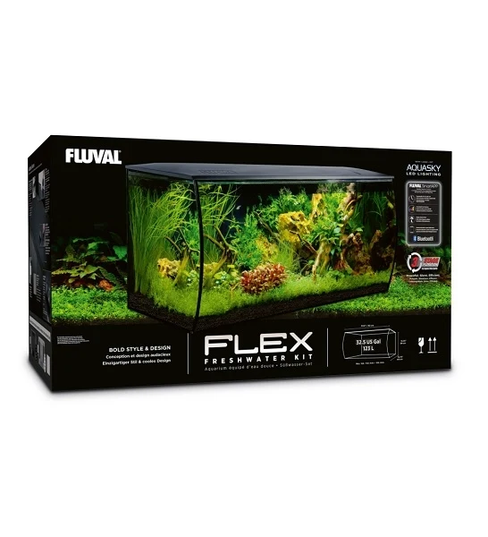 Fluval Flex Glass Aquarium Kit 123L With Built-In Filtration System