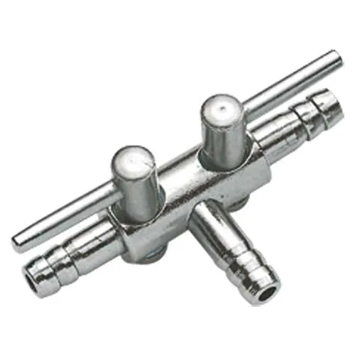HOBBY Aquarium 2-Way Metallic Air Valve - Hose Connector 4-6mm
